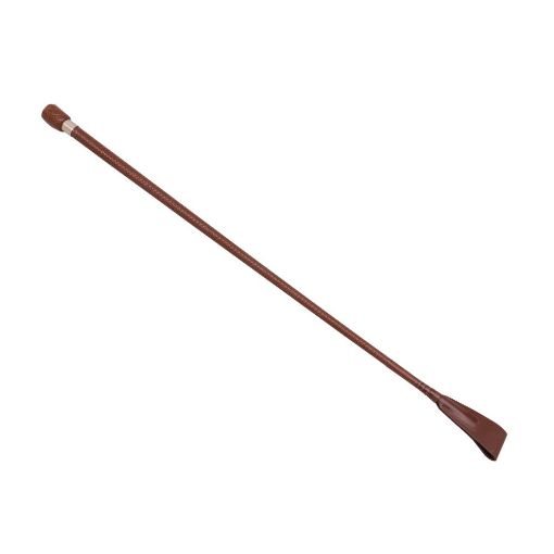 Picture of Fish Tail Cavalry Whip - Brown Leather - Nickel button Deep engraved - QRH Cap Badge - Tudor Crown