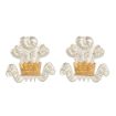 Picture of The King's Royal Hussars Silver No2 Dress Collar Badge - Spike & Clutch - Pair