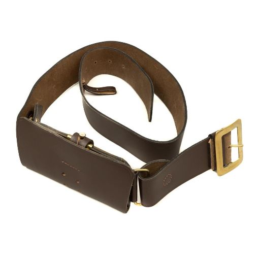 Picture of The Light Dragoons Cross Belt & Pouch ORs - 2" Brown Leather - 48"