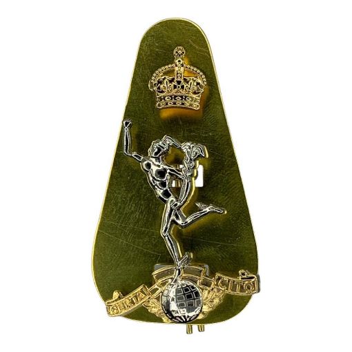 Picture of The Royal Signals Cap Badge - Bi - 3pc - S & P - Tudor Crown