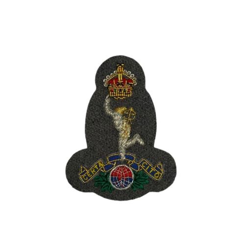 Picture of Beret Badge - B/W Officers Royal Sig - RANGER Grey Backing - Tudor Crown