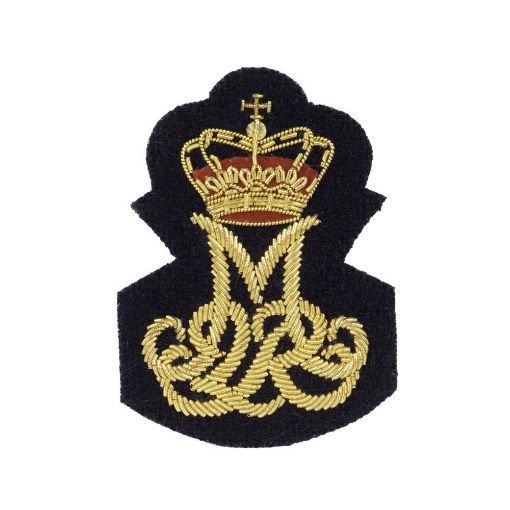 Picture of Queen Margrethe II - Royal Cypher Badge - No 1 Dress - Bullion Wire on Navy