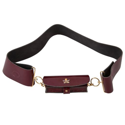 Picture of The Queen's Gurkha Engineers Cross Belt/Pouch - Maroon Patent - 44 - 48" Large