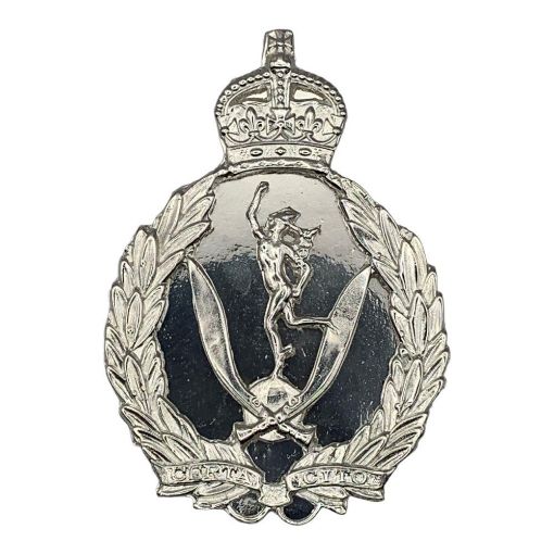 Picture of Queen's Gurkha Signal's Cross Belt Badge - Tudor Crown, Silver Plate