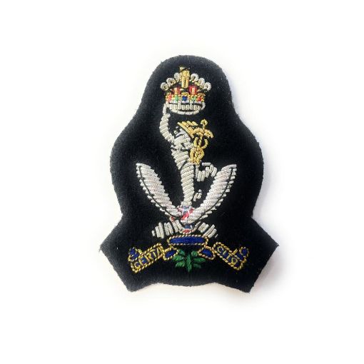 Picture of Beret Badge - Officers - Queen's Gurkha Signals - Navy Backing - Tudor Crown