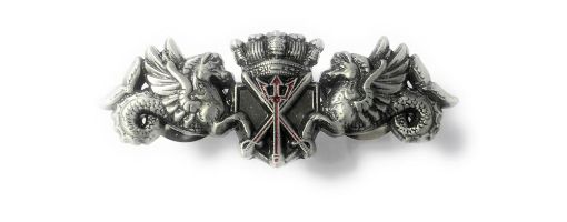 Picture of Principal Warfare Officer Metal Pin - Antique Silver Plating & Lacquer - x 15. - Miniature