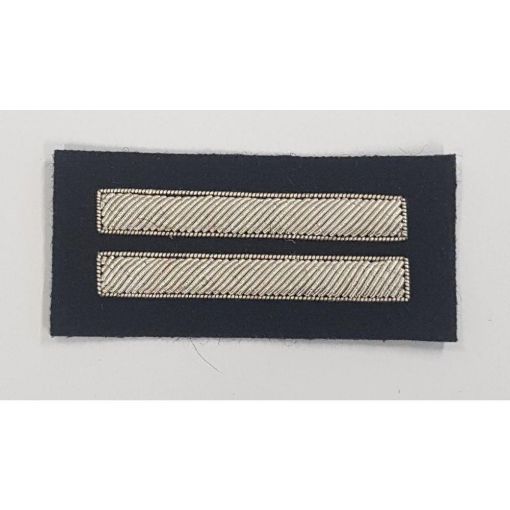 Picture of Fire Service 2 Bar, 8mm Wide (hand Embroidered) Silver Bullion on Navy