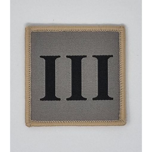 Picture of The Ranger Regiment TRF - "III" - Black on Grey with Tan Border - Velcro - Pack of 5