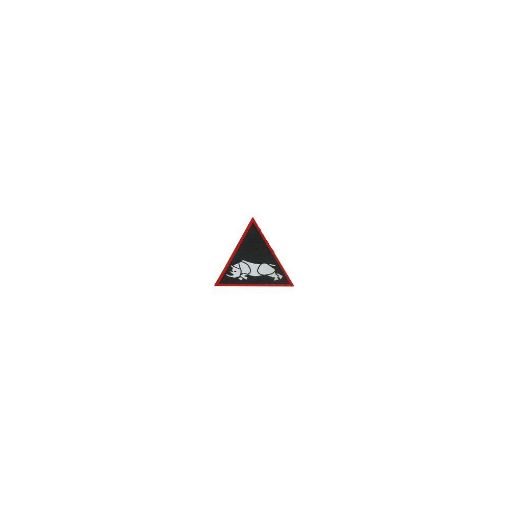 Picture of TRF - 1st UK Armoured Division White Rhino Left on Black - Pack of 3