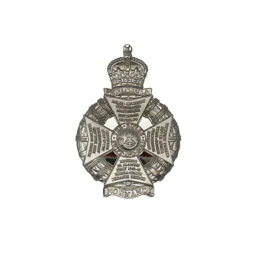 Picture of The Rifles Cross Belt Badge & Back Plate - Officers' & WOs' - Silver Plate - Burnished - Tudor Crown
