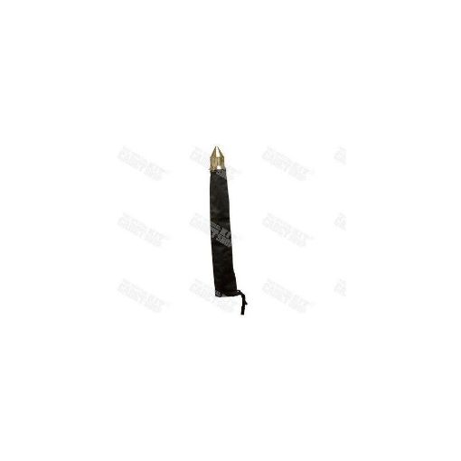 Picture of Ceremonial Banner Cover - straight grained black leather with brass rocket top