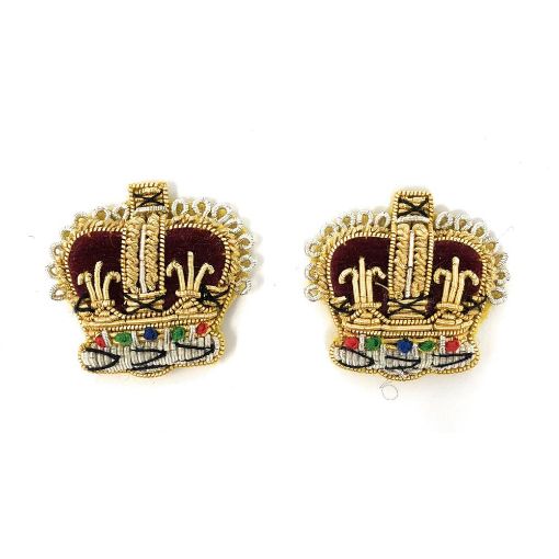 Picture of Embroidered Rank Crowns- Gold & Silver - 3/4 inch - Pair  