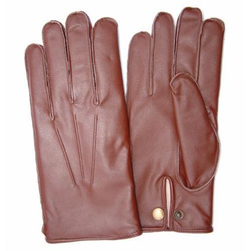 Picture of Mens Service Dress Glove Brown English Tan - Fleece lined Dress Glove - Medium
