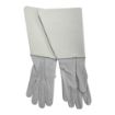 Picture of Gauntlet Glove - United States Drum Major, White leather glove + 8 inch cuff - Medium ( ( tip of the middle finger to the wrist))