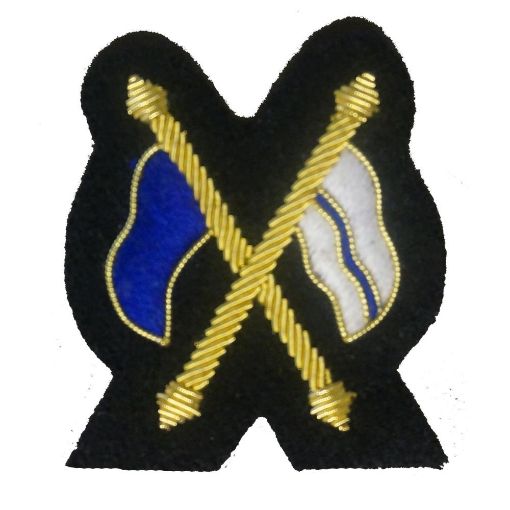 Picture of Mess Dress - Qualification Badge - Signaller (X Flags) - Gold on Navy