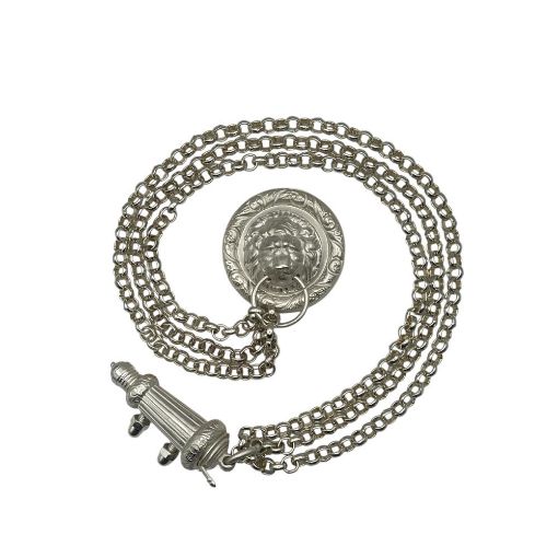 Picture of Whistle Lion & Chain - Silver Plate - Burnished - Medium